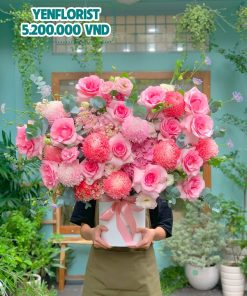 Hộp hoa mix tone hồng sang trọng size XXL - YN18