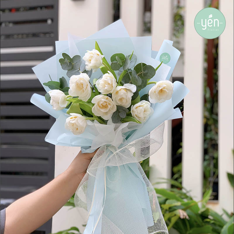 Mẫu hoa bó tulip đẹp Hàn Quốc