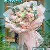 Bó hoa hồng kem mix trắng size XL - YN135
