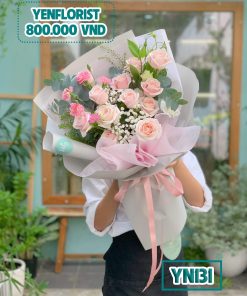 Bó hoa hồng kem size M - YN131