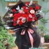 Bó hoa mix hoa hồng đỏ kem size XXL - YN299