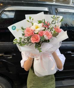 Bó hoa hồng mikoto phối tulip size M - YN164