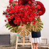 Kệ hoa chúc mừng tone đỏ - YN148