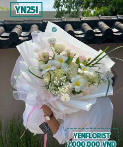Bó hoa mix tulip trắng size XL - YN251