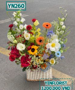 Giỏ hoa 4 mùa rực rỡ size L - YN260