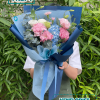 Bó hoa tone hồng xanh dương size M - YN274