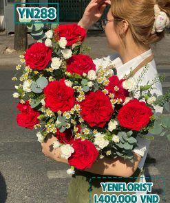Giỏ hoa hồng đỏ Ohara size L - YN288