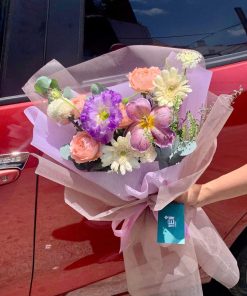 Bó mix tulip tím - B70