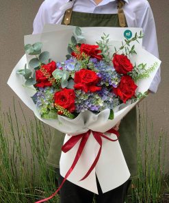 Bó hồng đỏ mix - B88